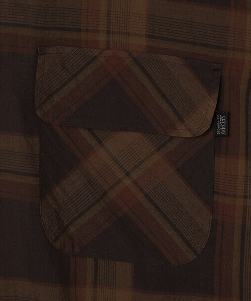 SEDAN ALL-PURPOSE（セダンオールパーパス）の「SEDAN ALL-PURPOSE | Madras Plaid Open Collar Shirt MEN（シャツ/ブラウス・メンズ・ブラウン系その他/ブラック系その他・M/L/XL）」の15枚目の写真