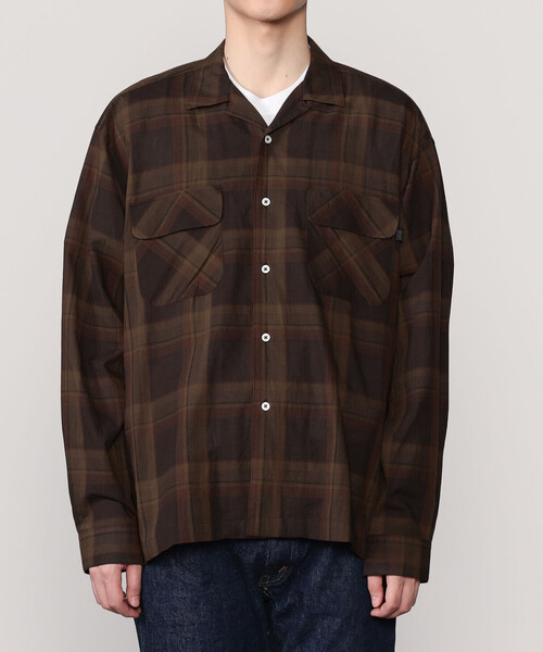 SEDAN ALL-PURPOSE（セダンオールパーパス）の「SEDAN ALL-PURPOSE | Madras Plaid Open Collar Shirt MEN（シャツ/ブラウス・メンズ・ブラウン系その他/ブラック系その他・M/L/XL）」の7枚目の写真