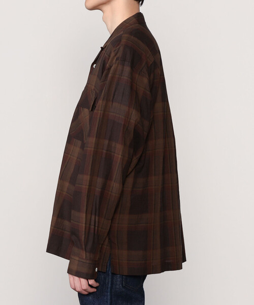 SEDAN ALL-PURPOSE（セダンオールパーパス）の「SEDAN ALL-PURPOSE | Madras Plaid Open Collar Shirt MEN（シャツ/ブラウス・メンズ・ブラウン系その他/ブラック系その他・M/L/XL）」の8枚目の写真