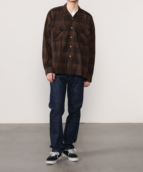 SEDAN ALL-PURPOSE（セダンオールパーパス）の「SEDAN ALL-PURPOSE | Madras Plaid Open Collar Shirt MEN（シャツ/ブラウス・メンズ・ブラウン系その他/ブラック系その他・M/L/XL）」の5枚目の写真