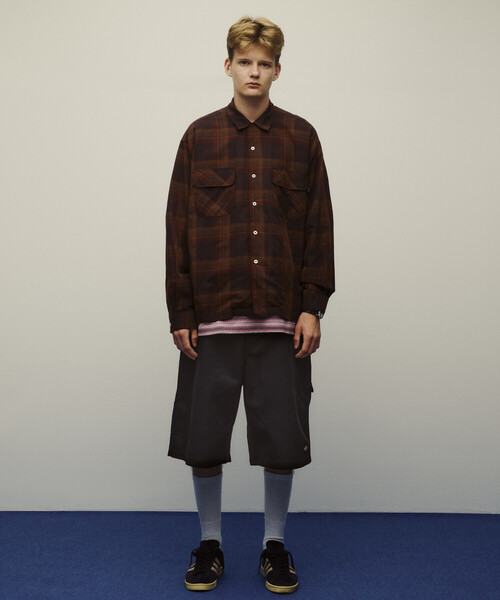 SEDAN ALL-PURPOSE（セダンオールパーパス）の「SEDAN ALL-PURPOSE | Madras Plaid Open Collar Shirt MEN（シャツ/ブラウス・メンズ・ブラウン系その他/ブラック系その他・M/L/XL）」の4枚目の写真