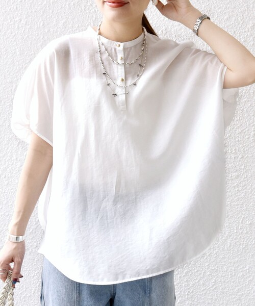 セール】〈手洗い可能〉袖 ギャザー ドルマン ブラウス（シャツ