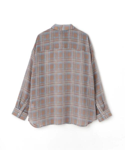 WHITELAND（ホワイトランド）の「WHITELAND/ホワイトランド/CHIFFON CHECK SHIRTS（シャツ/ブラウス・メンズ・ブルー/ピンク/モスグリーン・F）」の6枚目の写真