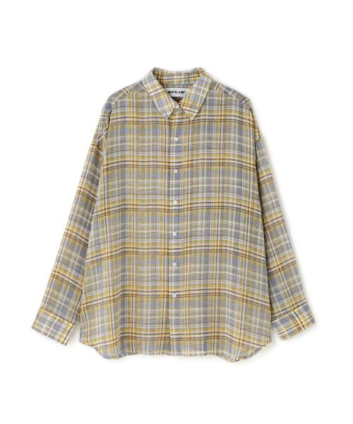 WHITELAND（ホワイトランド）の「WHITELAND/ホワイトランド/CHIFFON CHECK SHIRTS（シャツ/ブラウス・メンズ・ブルー/ピンク/モスグリーン・F）」の3枚目の写真