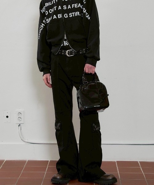 ESC STUDIO（イーエスシースタジオ）の「【ESC STUDIO】eyelet tote bag（ハンドバッグ・メンズ・ブラック/ブラウン・ONE SIZE）」の3枚目の写真