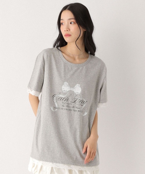セール】フロントリボンレースTEE 491042（Tシャツ/カットソー