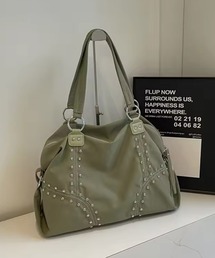 BARELY BLUE（ベアリーブルー）の「【 BARELY BLUE / ベアリーブルー 】 スタッズ 大容量 ボストン バッグ（ボストンバッグ）」