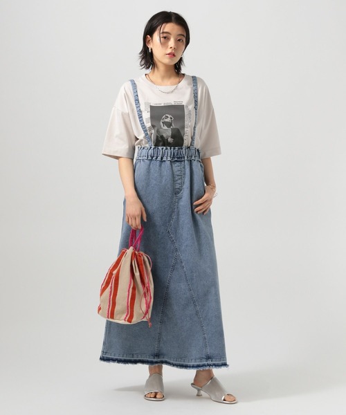 BAYFLOW（ベイフロー）の「フォトプリントワイドＴ（Tシャツ/カットソー・レディース・ラベンダー/ホワイト/グレイッシュベージュ/ブルー/オフホワイト・FREE）」の13枚目の写真