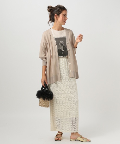 BAYFLOW（ベイフロー）の「フォトプリントワイドＴ（Tシャツ/カットソー・レディース・ラベンダー/ホワイト/グレイッシュベージュ/ブルー/オフホワイト・FREE）」の18枚目の写真