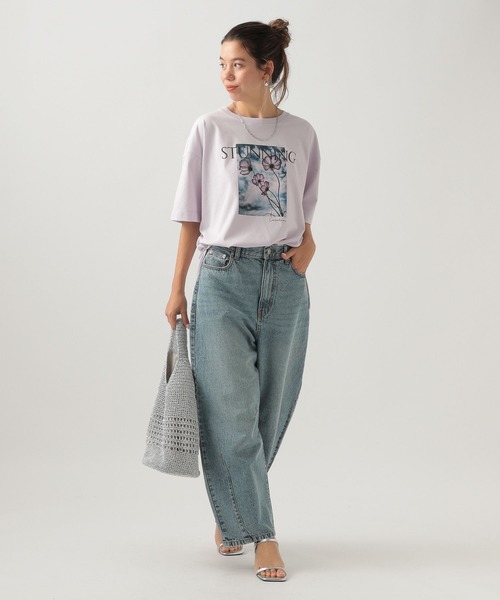 BAYFLOW（ベイフロー）の「フォトプリントワイドＴ（Tシャツ/カットソー・レディース・ラベンダー/ホワイト/グレイッシュベージュ/ブルー/オフホワイト・FREE）」の20枚目の写真