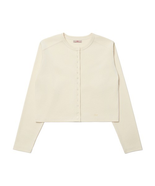 clor(クロル)の「COTTON ESSENTIAL CARDIGAN(カーディガン/ボレロ・レディース・アイボリー/オリーブ/グレー/レッド/スカイブルー/ブラック・S/M)」の13枚目の写真