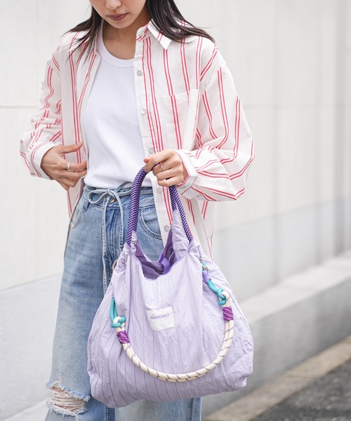 mili an deni（ミリアンデニ）の「2ＷＡＹロープトートバッグ（ショルダーバッグ・レディース・パープル/ピンク/アイボリー・F）」の7枚目の写真