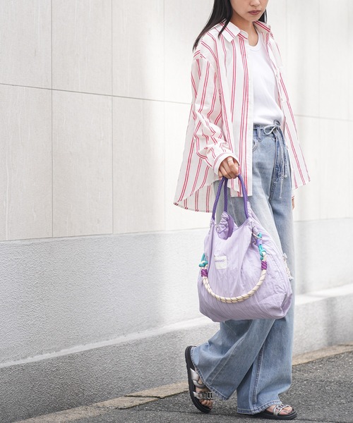 mili an deni（ミリアンデニ）の「2ＷＡＹロープトートバッグ（ショルダーバッグ・レディース・パープル/ピンク/アイボリー・F）」の8枚目の写真