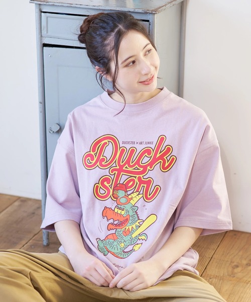go slow caravan（ゴースローキャラバン）の「Duckster/ダックスター　DS×ART JUNKIE コラボS/STEE《CALM DRAGON》（Tシャツ/カットソー・メンズ・ホワイト/パープル/ブラック・LARGE/MEDIUM/X-LARGE）」の3枚目の写真