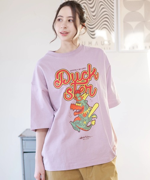 go slow caravan（ゴースローキャラバン）の「Duckster/ダックスター　DS×ART JUNKIE コラボS/STEE《CALM DRAGON》（Tシャツ/カットソー・メンズ・ホワイト/パープル/ブラック・LARGE/MEDIUM/X-LARGE）」の19枚目の写真