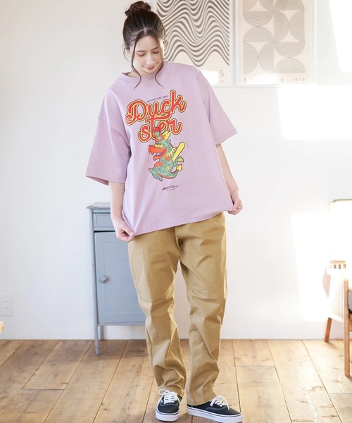 go slow caravan（ゴースローキャラバン）の「Duckster/ダックスター　DS×ART JUNKIE コラボS/STEE《CALM DRAGON》（Tシャツ/カットソー・メンズ・ホワイト/パープル/ブラック・LARGE/MEDIUM/X-LARGE）」の21枚目の写真