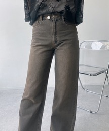 AS KNOW AS plus | ●ダブルボタンアレンジ ワイドストレートデニムパンツ(デニムパンツ)