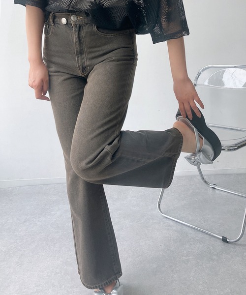 AS KNOW AS plus（アズノゥアズプラス）の「●ダブルボタンアレンジ ワイドストレートデニムパンツ（デニムパンツ・レディース・ブラック系その他/ブラック系/ブルー系その他/サックスブルー系・FREE）」の21枚目の写真