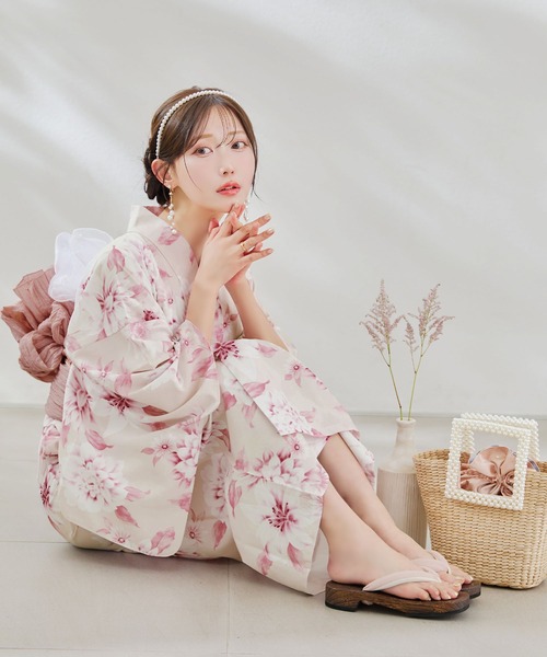 全国送料無料ギフト 一人で簡単に着付けができる セパレート浴衣4点セット 着物・浴衣