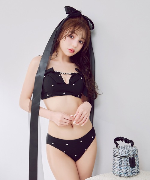 サイドリボンビジュースタッズビキニ2点セット 【ビキニ】【水着