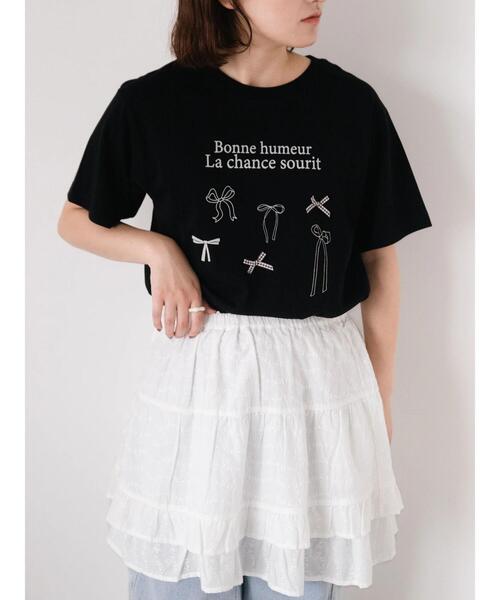 Samansa Mos2(サマンサ モスモス)の「レースティアード2WAYスカート(スカート・レディース・ブラック/オフホワイト・F)」の12枚目の写真