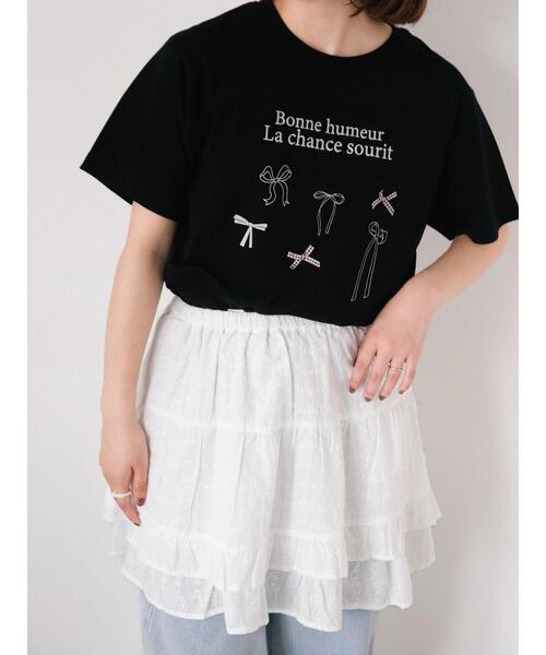 Samansa Mos2(サマンサ モスモス)の「レースティアード2WAYスカート(スカート・レディース・ブラック/オフホワイト・F)」の13枚目の写真