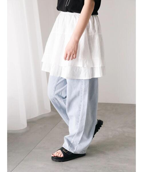 Samansa Mos2(サマンサ モスモス)の「レースティアード2WAYスカート(スカート・レディース・ブラック/オフホワイト・F)」の14枚目の写真