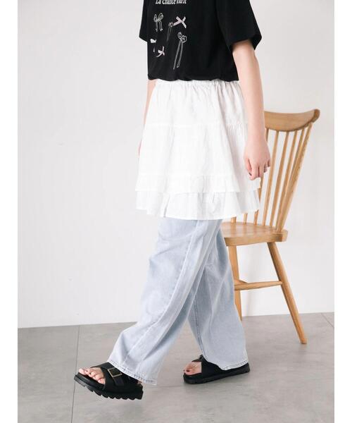 Samansa Mos2(サマンサ モスモス)の「レースティアード2WAYスカート(スカート・レディース・ブラック/オフホワイト・F)」の15枚目の写真