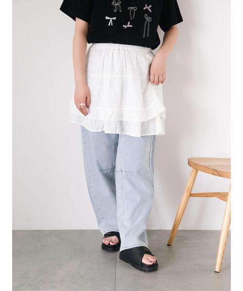 Samansa Mos2(サマンサ モスモス)の「レースティアード2WAYスカート(スカート・レディース・ブラック/オフホワイト・F)」の16枚目の写真