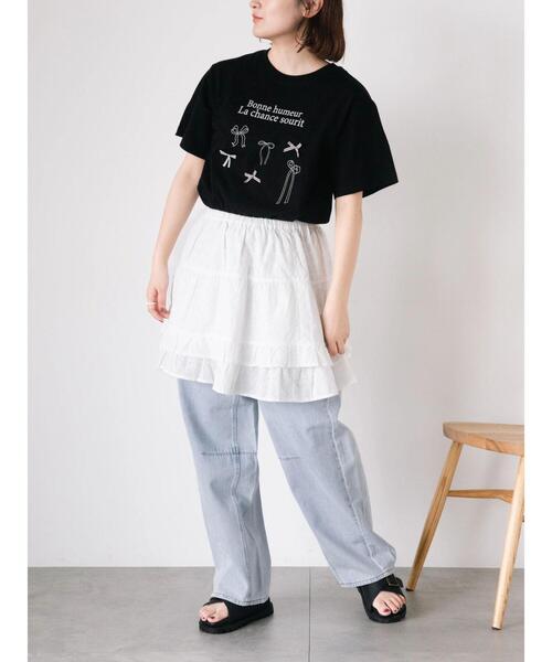 Samansa Mos2(サマンサ モスモス)の「レースティアード2WAYスカート(スカート・レディース・ブラック/オフホワイト・F)」の17枚目の写真