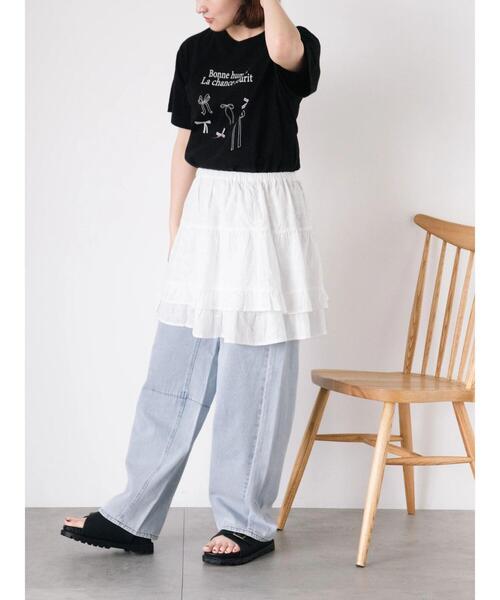 Samansa Mos2(サマンサ モスモス)の「レースティアード2WAYスカート(スカート・レディース・ブラック/オフホワイト・F)」の18枚目の写真