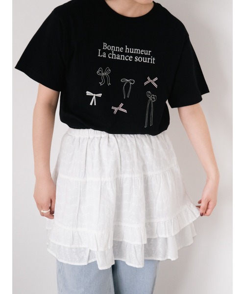 Samansa Mos2(サマンサ モスモス)の「レースティアード2WAYスカート(スカート・レディース・ブラック/オフホワイト・F)」の1枚目の写真