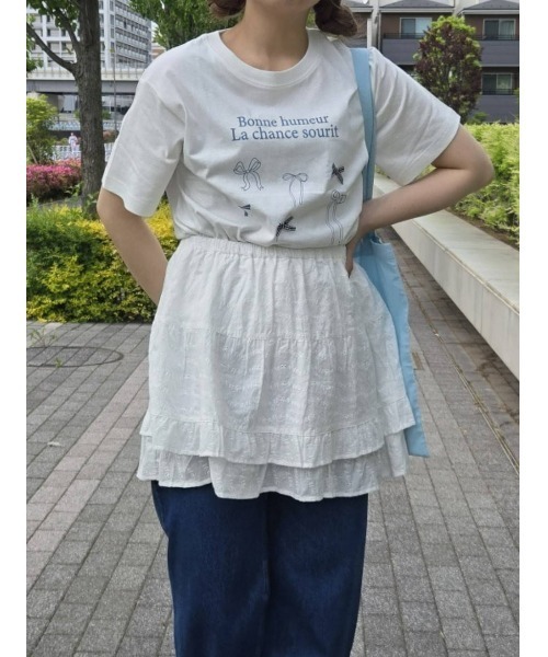 Samansa Mos2(サマンサ モスモス)の「レースティアード2WAYスカート(スカート・レディース・ブラック/オフホワイト・F)」の6枚目の写真