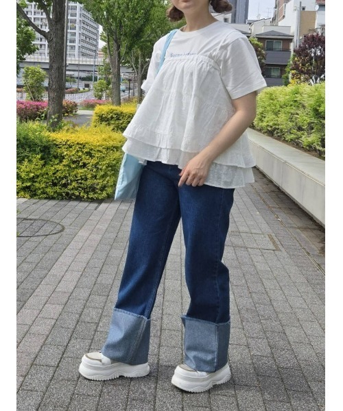 Samansa Mos2(サマンサ モスモス)の「レースティアード2WAYスカート(スカート・レディース・ブラック/オフホワイト・F)」の7枚目の写真