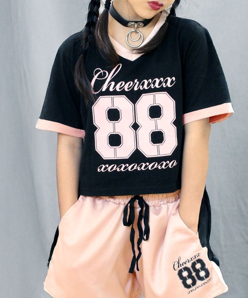 CHEER（チアー）の「ナンバリングショートTEE（Tシャツ/カットソー・レディース・ホワイト/ブラック・S/M/L）」の2枚目の写真