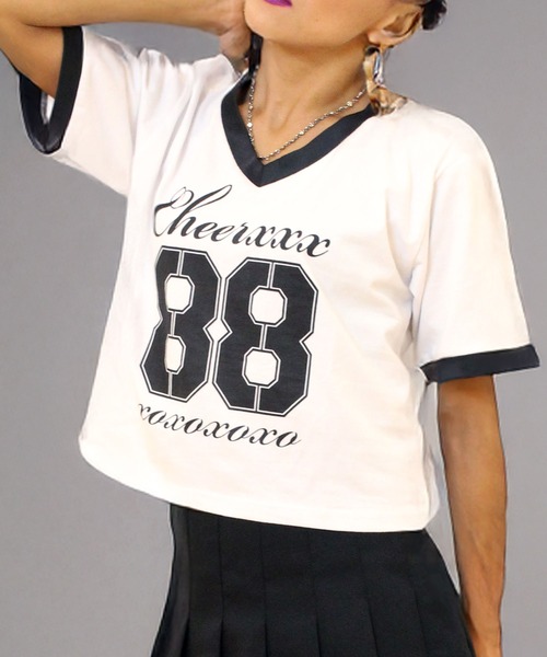 CHEER（チアー）の「ナンバリングショートTEE（Tシャツ/カットソー・レディース・ホワイト/ブラック・S/M/L）」の11枚目の写真