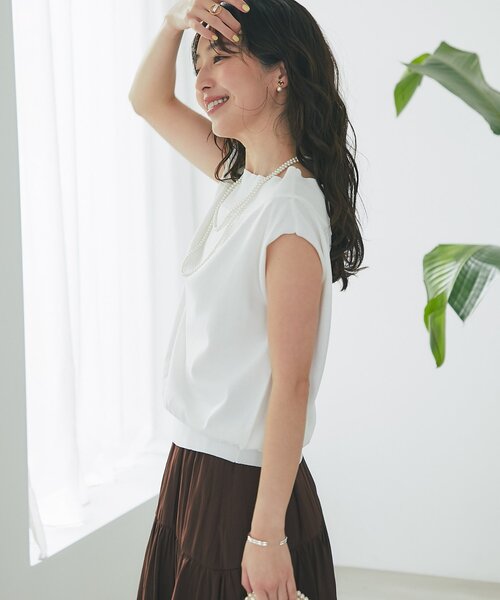 ラブティックボンボン　クールタッチUVオフショルフレンチニット　ブラウン La boutique Bonbon（ラブティックボンボン） ニット セーター 「名品