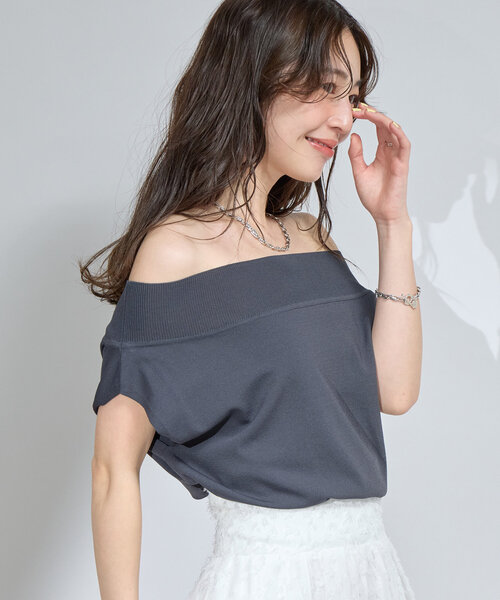 La boutique BonBon　クールタッチUVオフショルフレンチニット La boutique BonBon｜【最強美人見え】クールタッチUVオフショル