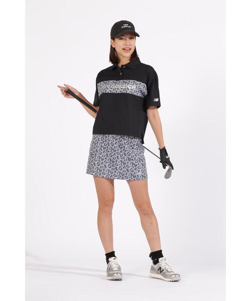 new balance golf - ニューバランスゴルフレディースポロシャツとスカートのセット セール】【new balance golf】レオパード柄×ロゴ ハーフスリーブ