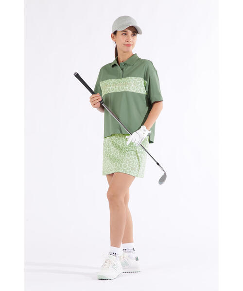 セール】【new balance golf】レオパード柄×ロゴ ハーフスリーブ