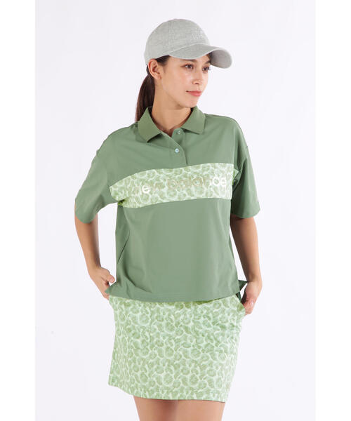 セール】【new balance golf】レオパード柄×ロゴ ハーフスリーブ