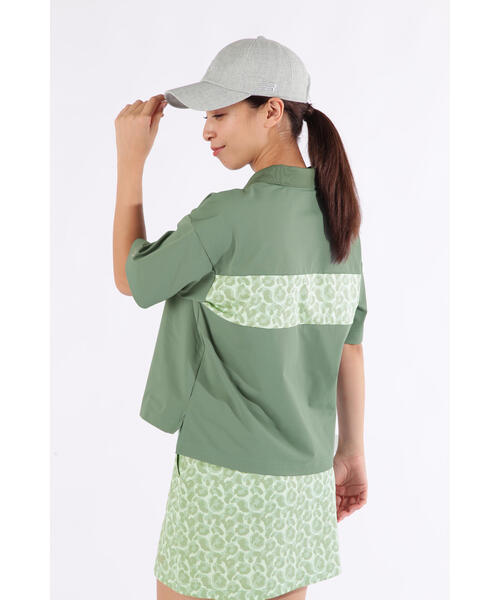 ポロシャツ ポロ 「new balance golf」レオパード柄×ロゴ ハーフスリーブ ビッグ ポロシャツ (WOMENS) レディース レオパード柄×ロゴ ハーフスリーブ ビッグ ポロシャツ (WOMENS