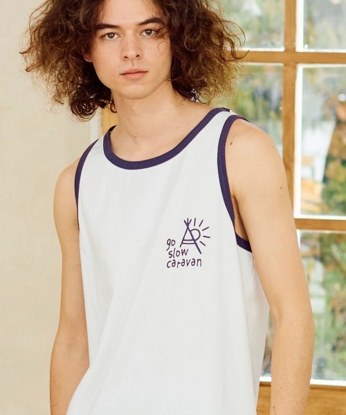 go slow caravan（ゴースローキャラバン）の「USA/C カラーバインダー タンクトップ（タンクトップ・メンズ・イエロー/ブルー/ブラック/ホワイト・LARGE/MEDIUM）」の3枚目の写真