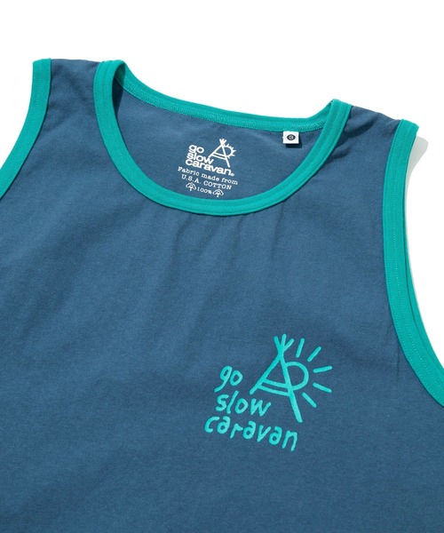 go slow caravan（ゴースローキャラバン）の「USA/C カラーバインダー タンクトップ（タンクトップ・メンズ・イエロー/ブルー/ブラック/ホワイト・LARGE/MEDIUM）」の6枚目の写真