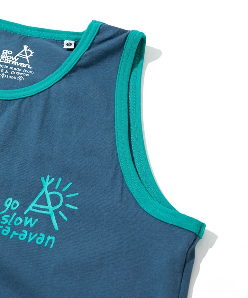 go slow caravan（ゴースローキャラバン）の「USA/C カラーバインダー タンクトップ（タンクトップ・メンズ・イエロー/ブルー/ブラック/ホワイト・LARGE/MEDIUM）」の7枚目の写真