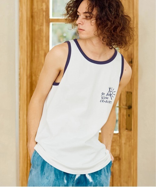 go slow caravan（ゴースローキャラバン）の「USA/C カラーバインダー タンクトップ（タンクトップ・メンズ・イエロー/ブルー/ブラック/ホワイト・LARGE/MEDIUM）」の18枚目の写真