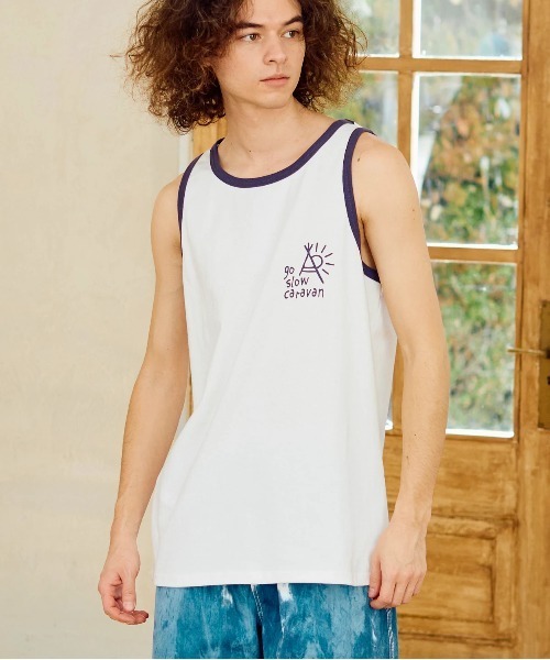 go slow caravan（ゴースローキャラバン）の「USA/C カラーバインダー タンクトップ（タンクトップ・メンズ・イエロー/ブルー/ブラック/ホワイト・LARGE/MEDIUM）」の19枚目の写真