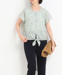 NOLLEY'S LIGHT | コットンローンプリントフロントリボンブラウス(シャツ/ブラウス)