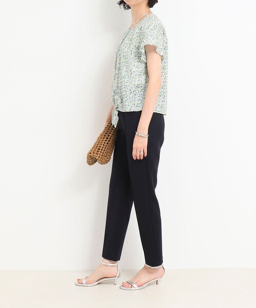 NOLLEY'S LIGHT(ノーリーズライト)の「コットンローンプリントフロントリボンブラウス(シャツ/ブラウス・レディース・グリーン系その他3/イエロー系その他・38)」の10枚目の写真