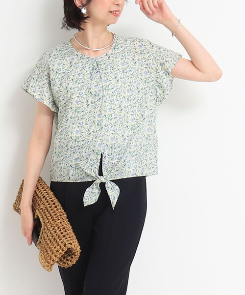 NOLLEY'S LIGHT(ノーリーズライト)の「コットンローンプリントフロントリボンブラウス(シャツ/ブラウス・レディース・グリーン系その他3/イエロー系その他・38)」の12枚目の写真